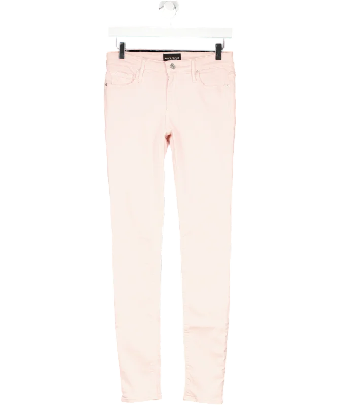 Bold straight jeans with unique hem details -Black Orchid Pink Stretch Skinny Jeans W26