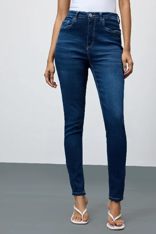 Side Pocket Jeans for Extra -Slim Dusk Dark Blue Skinny Leg Jeans