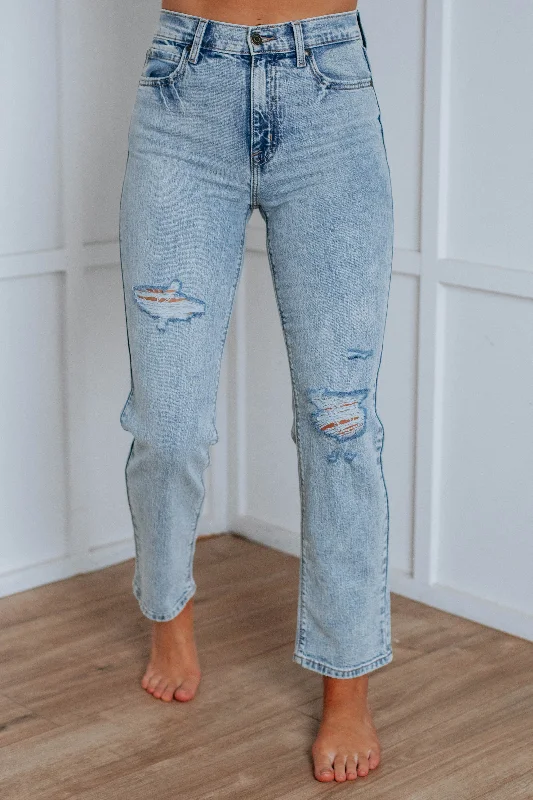 Lightweight travel pants with wrinkle-free fabric -Olsen Eunina Jeans - Fling