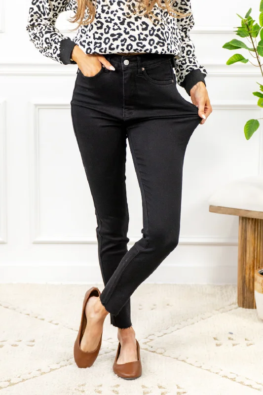 Wedding Jeans for Casual -Black Tummy Control Skinny Jeans