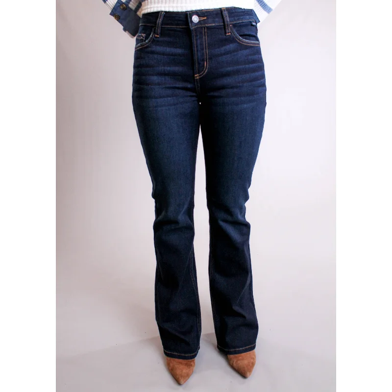 Soft faded straight jeans for broken-in feel -Cello Midrise Flare Jean