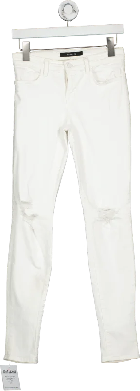 High-rise straight jeans with modern slim cut -J Brand White Super Skinny Jeans W26