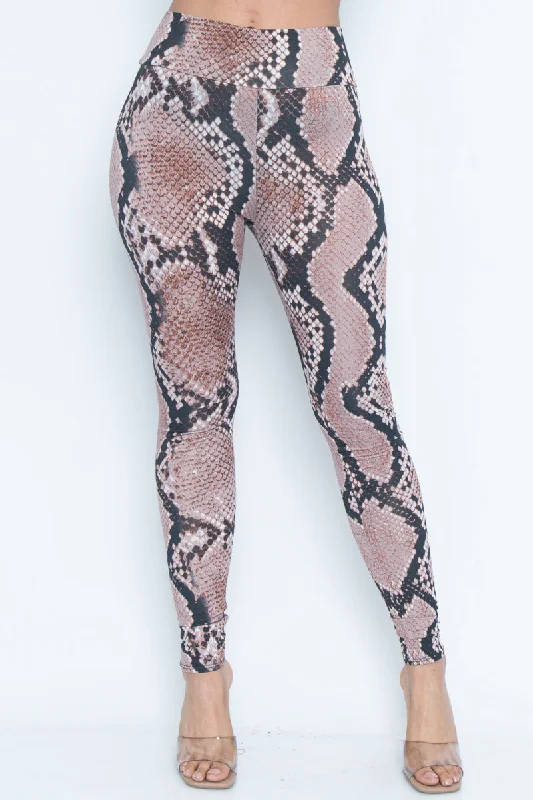 Relaxed faded straight jeans for cozy days -Animal Print Legging Pants (EP7500-B-PS)