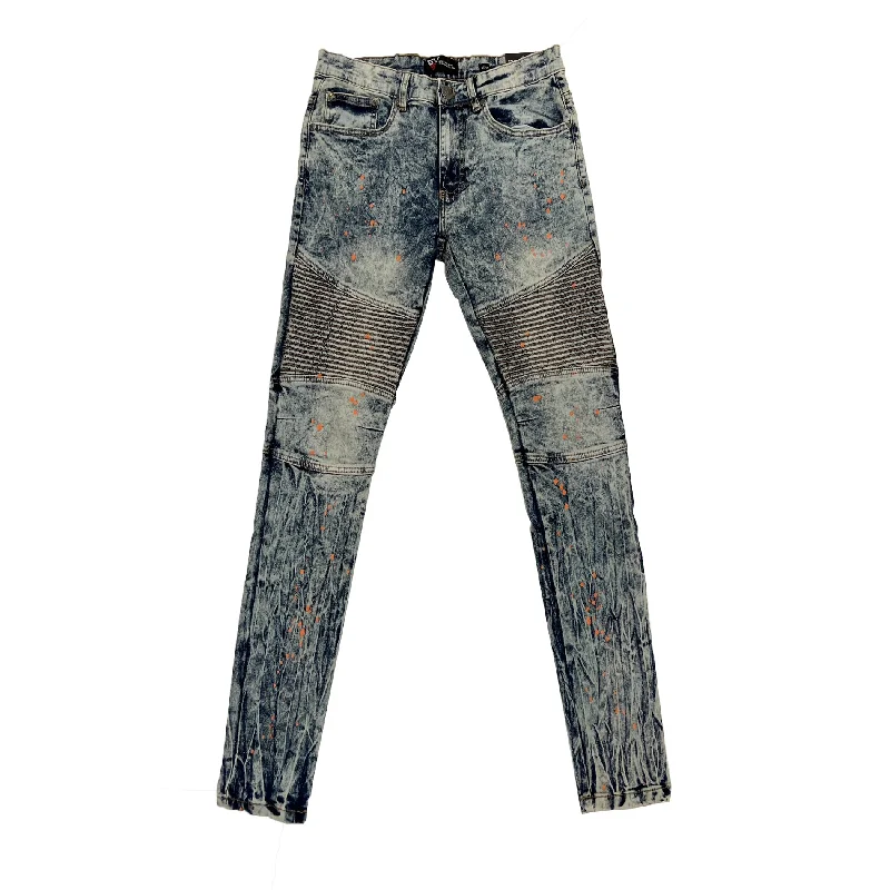 Denim Jeans for Durability -Evolve5 Painted Biker Jean (Vintage/Orange)