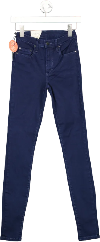 Rugged straight jeans for tough work environments -nobody Dark Blue Cult High Rise Skinny Jeans BNWT W24