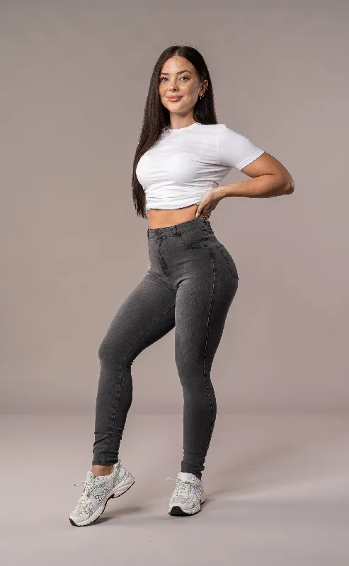 Mom Jeans for Vintage Appeal -Womens 360 V2 High Waisted Fitjeans - Grey