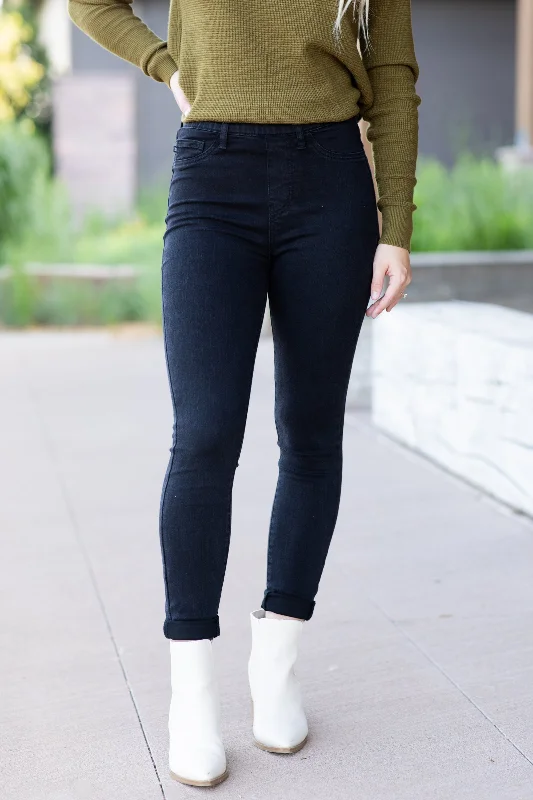 Breathable straight jeans for hot summer days -Judy Blue Easy Breezy Pull On Skinny Jeans