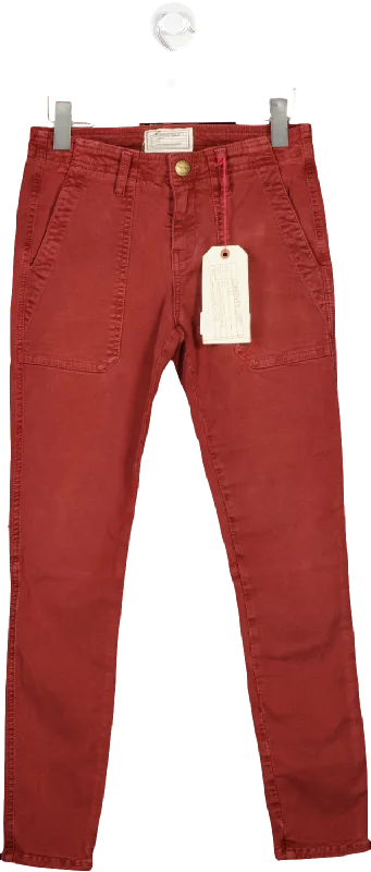 Stylish straight jeans for urban city looks -Current/Elliott Dark Red Slim Jeans BNWT W27