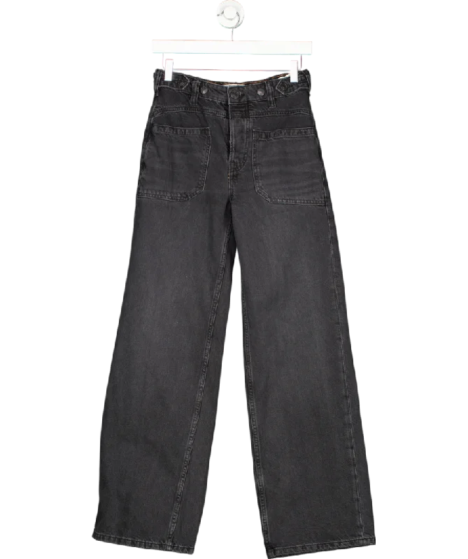 Premium dark straight jeans for evening elegance -Grey We The Free Palmer Cuffed Jeans UK 8