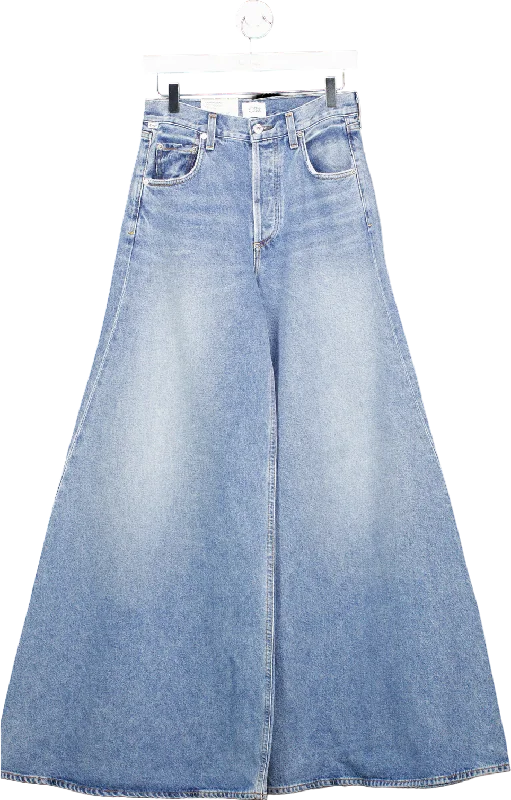 Organic faded straight jeans for sustainable fashion -Citizens of Humanity Blue Amari Ultra Jeans UK 25