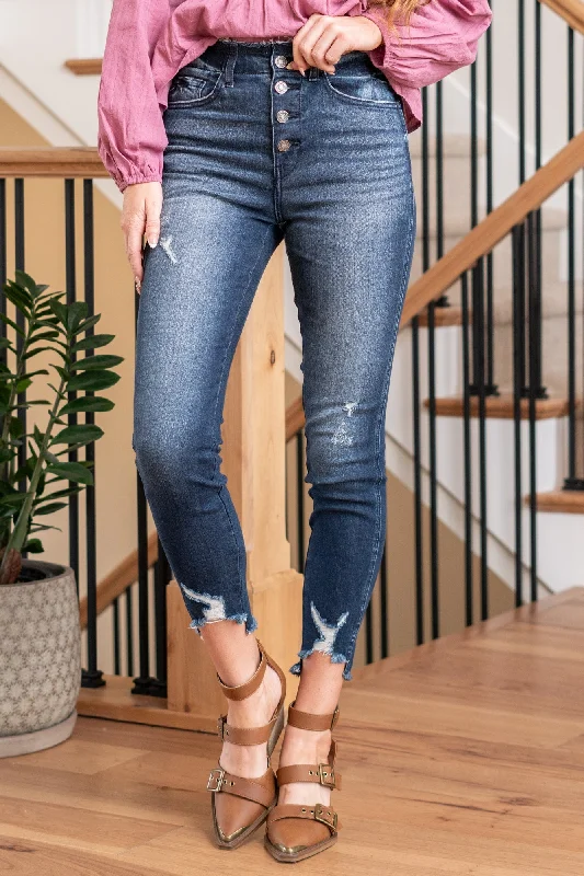 High-end Jeans for Exclusivity -Bethany High Rise Button Fly Skinny