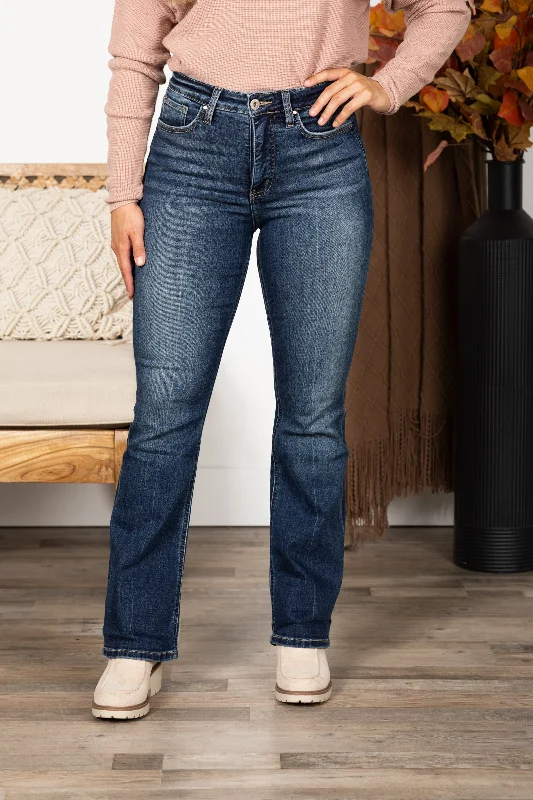 Soft stretch straight jeans for all-day comfort -RFM Mia Bootcut Jeans With Seam Back Pocket