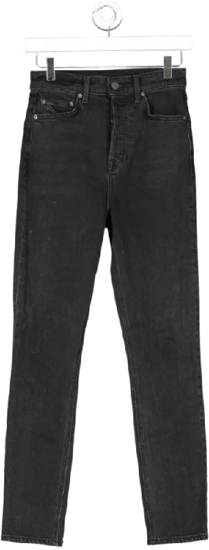 Affordable stretch straight jeans for daily essentials -grlfrnd Black Piper Super High Rise Slim W24