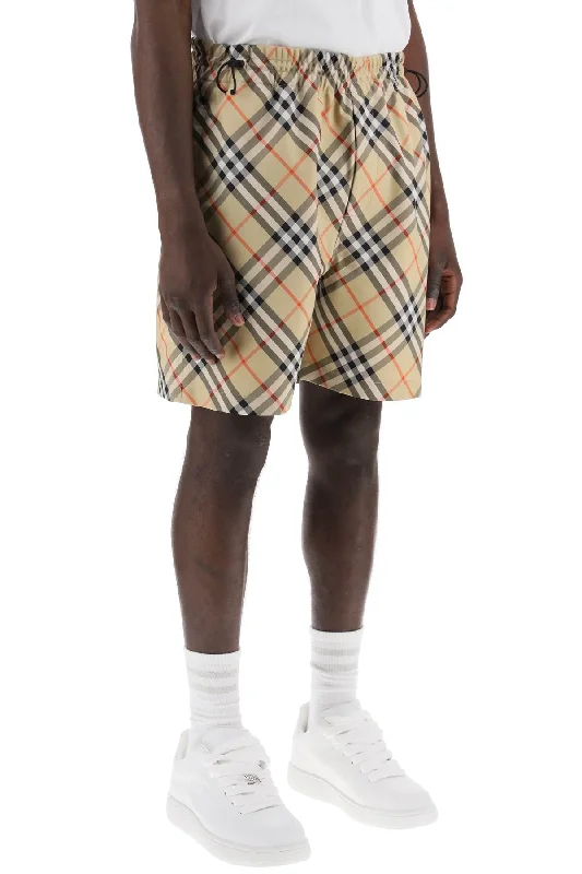 Trendy striped shorts for men with a contemporary pattern for a modern fashion statement-checkered bermuda shorts