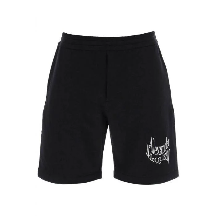 Best fitness shorts for men with a flexible, moisture-wicking fit for maximum comfort-Alexander McQueen warped logo sweat shorts