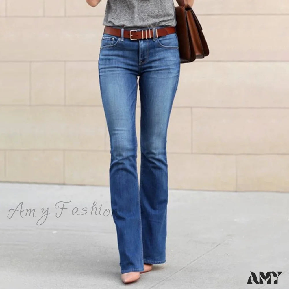 Classic straight-leg pants for versatile daily wear -Amy Fashion - Girls Elastic Waist Slim Fit Elegant Trousers