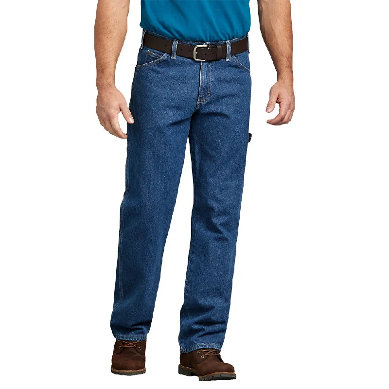 Durable cargo pants for outdoor hiking adventures -Dickies Men's Relaxed Fit Carpenter Denim Jean_Stonewashed