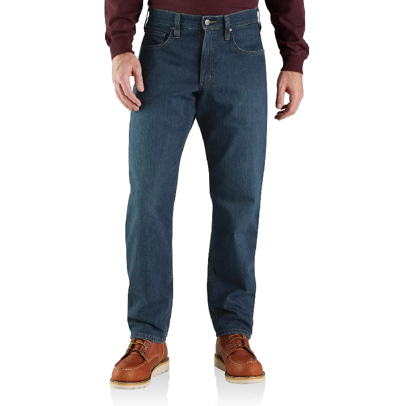 Retro bell-bottom pants for 70s-inspired fashion -Carhartt Men's Rugged Flex®  Relaxed Fit Fleece-Lined 5-Pocket Jean