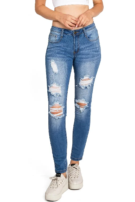 Light Wash Jeans for Casual -Sigma Mid-Rise Skinnys