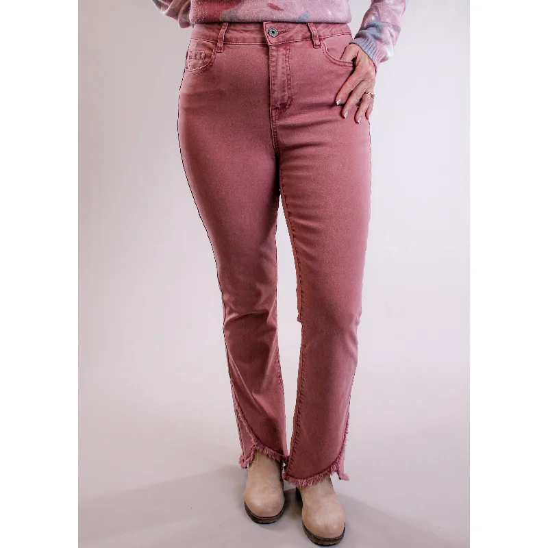 Trendy straight jeans for young fashion enthusiasts -Charlie B Jean with Front Tulip Hem