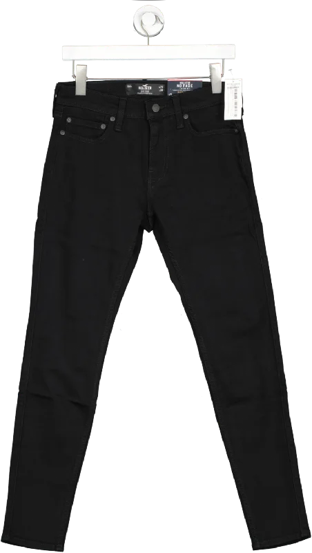 Soft blue straight jeans for everyday softness -Hollister Black No Fade Black Super Skinny Jeans W29 L30 BNWT