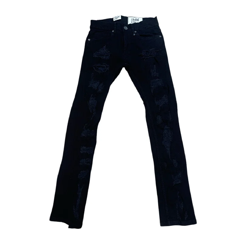 Mom Jeans for Vintage Appeal -Evolution Ripped Slim Jean (Black)