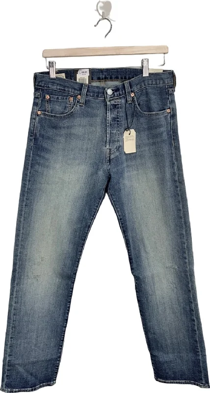 Breathable straight jeans for active summer days -Levi's Blue 501 Original Stretch Extensible Jeans W30 L32