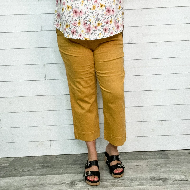 Soft faded straight jeans for broken-in feel -Judy Blue Marigold Wide Leg Trouser Crop