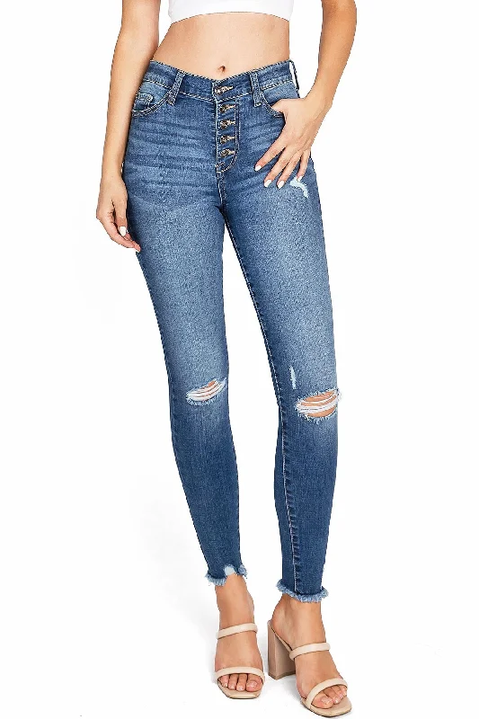 Valentine's Day Jeans for Romantic -Azure High Rise Skinny Jeans