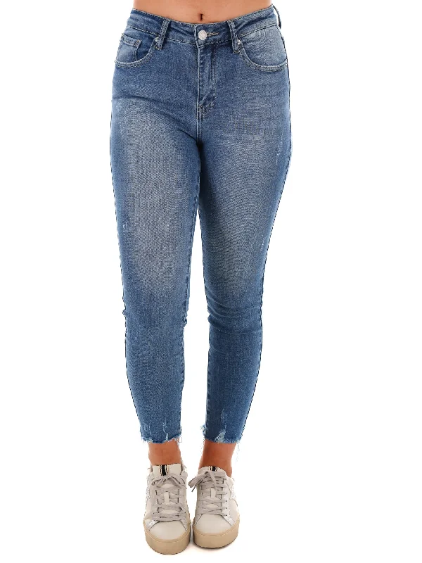 Vintage straight jeans with 90s-inspired cuts -Part of Me Mid Rise Skinny Jean