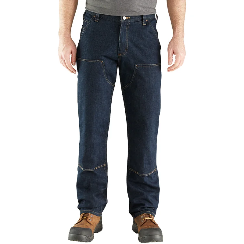 Affordable denim pants for everyday rugged use -Carhartt Men's Rugged Flex® Relaxed Fit Double-Front Utility Jean