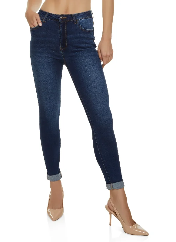 Blue Jeans for Everyday Wear -WAX Basic High Waisted Skinny Jeans