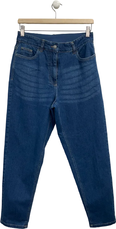 Affordable black straight jeans for wardrobe basics -Damart Blue Stretch Straight Leg Jeans UK 10