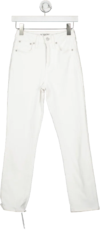 Tailored dark straight jeans for sharp outfits -j.crew White Curvy Vintage Slim Straight Jeans W24