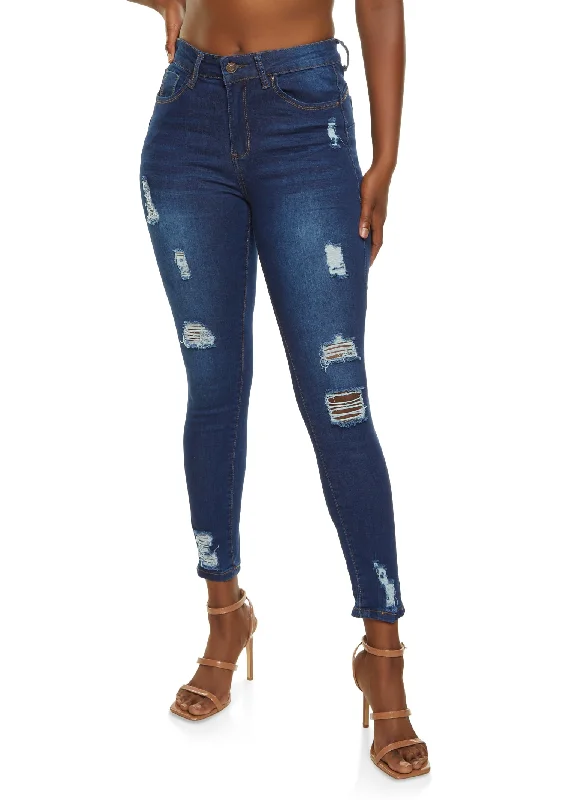 Carpenter Jeans for Function -WAX Distressed Frayed Skinny Jeans