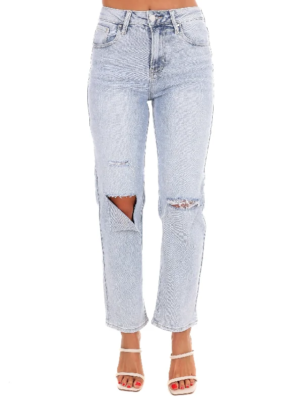 Raw denim straight jeans for authentic style -Times Change High Rise Crop Jeans