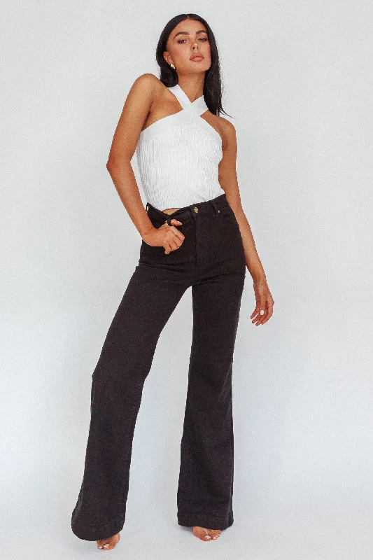 Relaxed fit pants for laid-back comfort wear -ROLLA'S Eastcoast Flare Jet Black