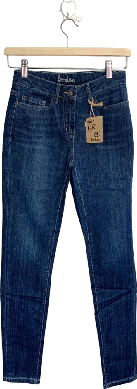 Vintage wash straight jeans for retro fashion vibes -Boden Blue Skinny Jeans UK 6R