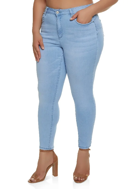 Father's Day Jeans for Present -Plus Size WAX High Waist Push Up Skinny Jeans