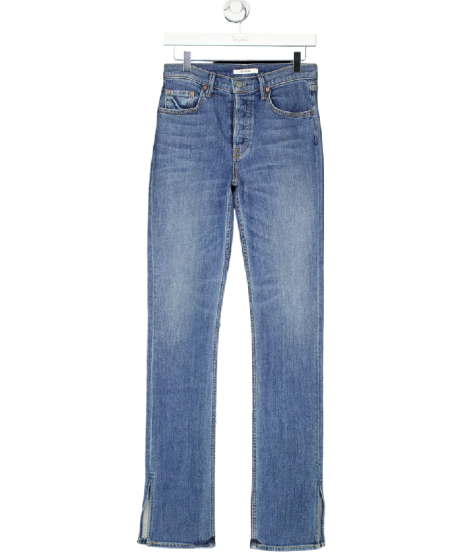 Light wash straight jeans for summer trends -grlfrnd Blue Natalia High Rise Skinny Split Jeans W27