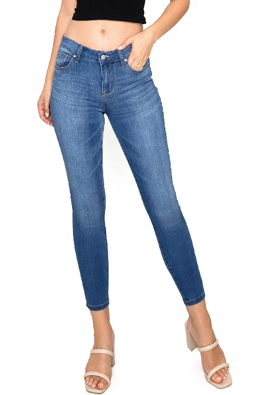 Distressed Jeans for Edgy Style -Posie Mid-Rise Skinny Jeans