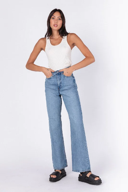 Lightweight culottes pants for summer fashion flair -DR DENIM Echo Jeans Blue Jay