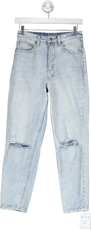 Relaxed straight jeans for oversized comfort fit -Ksubi Blue Light Wash Jeans UK 6