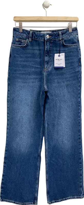 Designer straight jeans for upscale denim lovers -New Look Blue Adalae Wide Leg Jeans UK 8