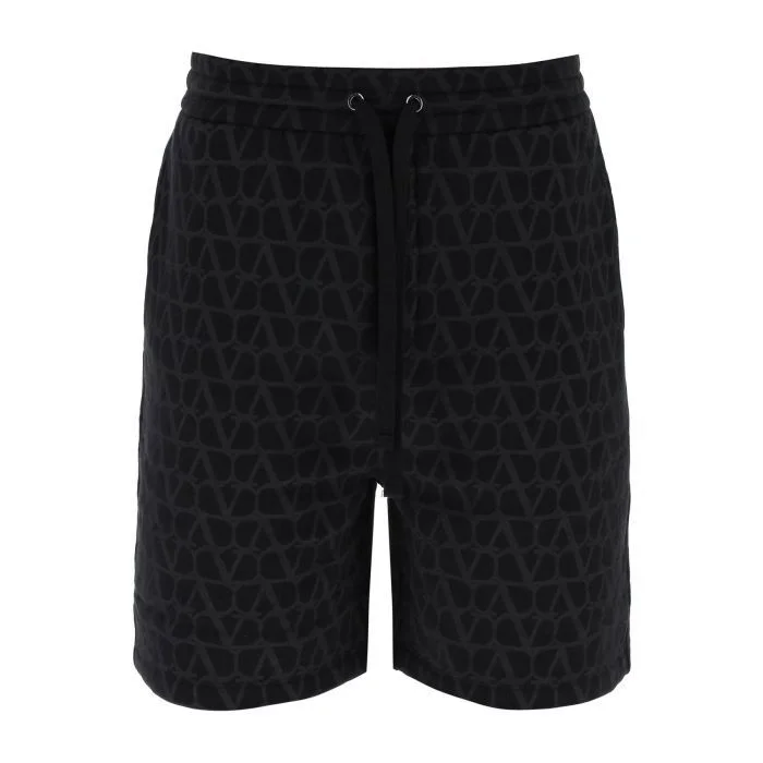 Stylish athletic shorts for men with reflective accents for visibility during evening runs-Valentino Garavani toile iconographe sweatshorts