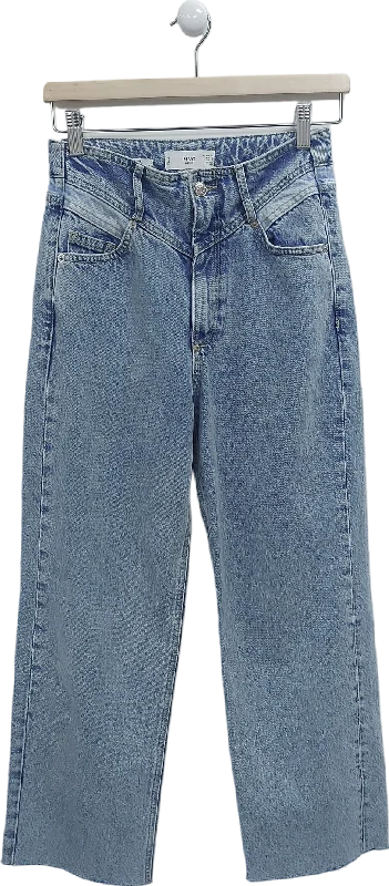 Affordable stretch straight jeans for tight budgets -MANGO Blue Juliette Loose Fit Jeans UK 6