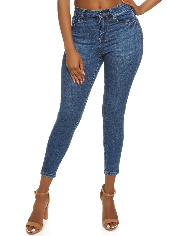 Cropped Jeans for Summer Look -WAX High Rise Solid Cropped Skinny Jeans