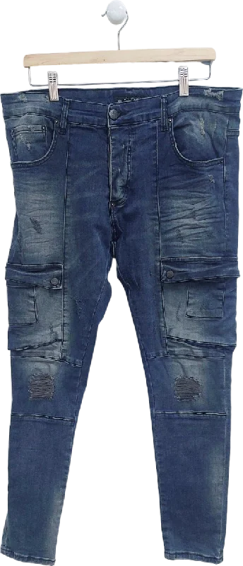 Dark wash straight jeans for sharp appearances -Uniplay Blue Skinny Fit Jeans W34 L34