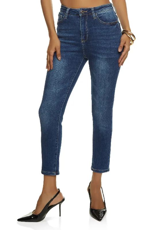 Party Jeans for Night Out -WAX Whiskered Cropped Skinny Jeans