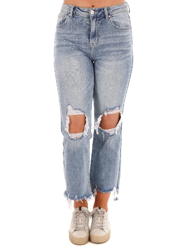 Affordable stretch straight jeans for tight budgets -Let me Go High Rise Crop Jeans